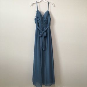 David’s Bridal Lace V-Neck Chiffon Dress